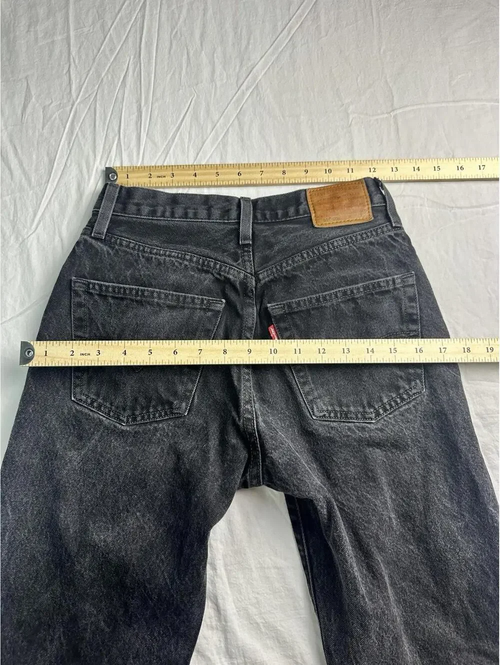 🖤⚡ Vintage 501 Levi’s Premium Black Wash Straight Jeans W25 L30 8861-25 ⚡🖤 - Picture 14 of 16